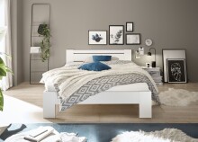 Bett >Cannes< in Weiß - 145x71x204cm (BxHxT)