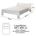 Bett >Cannes< in Weiß - 145x71x204cm (BxHxT)