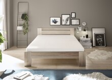 Bett >Cannes< in Eiche San Remo hell - 145x71x204cm (BxHxT)