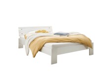 Bett >Brest< in Weiß HGL - 145x73x213cm (BxHxT)