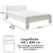 Bett >Brest< in Weiß HGL - 145x73x213cm (BxHxT)
