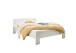 Bett >Brest< in Weiß HGL - 145x73x213cm (BxHxT)
