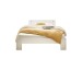 Bett >Brest< in Weiß HGL - 145x73x213cm (BxHxT)