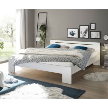 Bett >Cannes< in Weiß - 185x71x204cm (BxHxT)