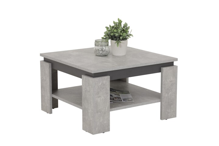 Couchtisch >TIM< in Beton/anthrazit aus Holzwerkstoff - 68x41x68cm (BxHxT)
