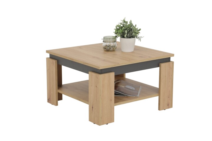 Couchtisch >TIM< in Artisan Eiche/Anthrazit aus Holzwerkstoff - 68x41x68 (BxHxT)