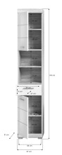 Hochschrank >Lambada< in sonoma eiche hell/weiß - 37x191x31cm (BxHxT)