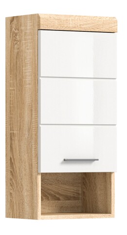 Wandhängeschrank >Lambada< in sonoma eiche hell/weiß - 37x79x24cm (BxHxT)