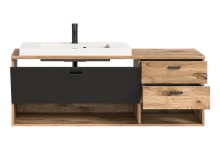 Waschbeckenunterschrank >Grado< in nox oak - 140x50x48cm (BxHxT)