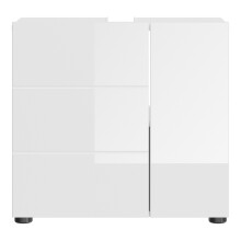 Waschbeckenunterschrank >Vira< in weiß/weiß hochglanz - 60x56x34cm (BxHxT)