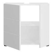 Waschbeckenunterschrank >Vira< in weiß/weiß hochglanz - 60x56x34cm (BxHxT)