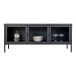 Vitrine >Brisbane< in Schwarz mit Glas aus Stahl, Glas - 140x85x40cm (BxHxT)