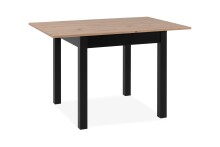 Esstisch >Coburg< ausziehbar 120cm, Artisan Eiche / schwarz - 80/120x76,5x80cm (BxHxT)