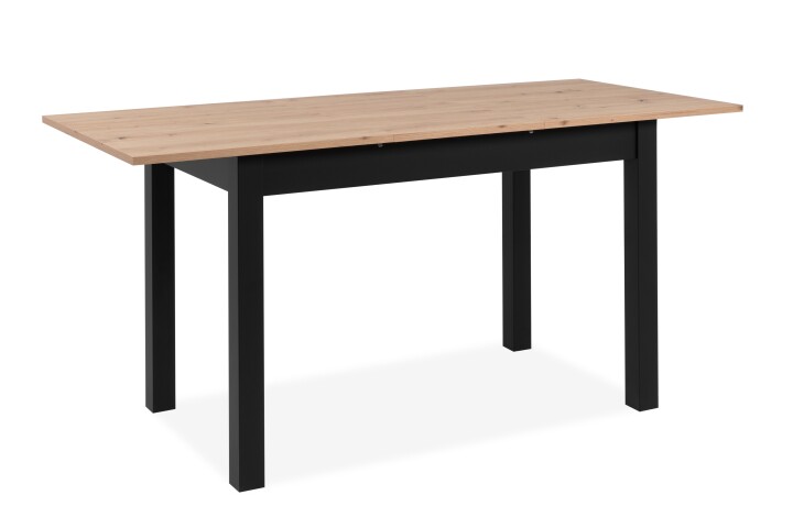 Esstisch >Coburg< ausziehbar 160cm, Artisan Eiche / Schwarz - 120/160x76,5x70cm (BxHxT)