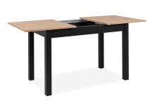 Esstisch >Coburg< ausziehbar 160cm, Artisan Eiche / Schwarz - 120/160x76,5x70cm (BxHxT)