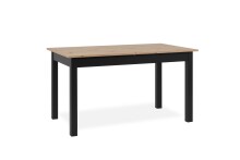 Esstisch >Coburg< ausziehbar 180cm, Artisan Eiche / Schwarz - 140/180x76,5x80 (BxHxT)