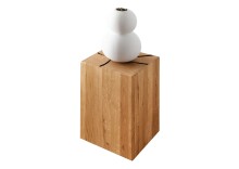 Hocker >KM-0660< in braun aus Wildeiche massiv...