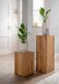 Hocker >KM-0660< in braun aus Wildeiche massiv geölt - 30x46x30cm (BxHxT)