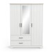 Kleiderschrank >Cottage< in weiß/Eiche Kronberg - 148,6x199,6x57,1cm (BxHxT)