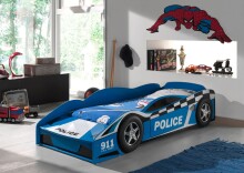 Autobett >Autobett< in Blau aus MDF - 173x41x75cm (BxHxT)