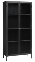 Vitrine >Barcelona< in Schwarz mit geriffelten...