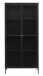 Vitrine >Barcelona< in Schwarz mit geriffelten Glaseinsätzen 5 mm , Sicherheitsglas