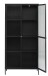Vitrine >Barcelona< in Schwarz mit geriffelten Glaseinsätzen 5 mm , Sicherheitsglas