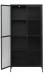 Vitrine >Barcelona< in Schwarz mit geriffelten Glaseinsätzen 5 mm , Sicherheitsglas
