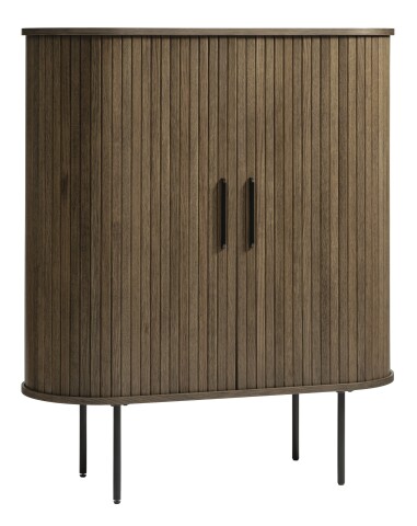 Highboard >Nerja< in Eiche braun furniert - 100x118x45 (BxHxT)