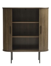 Highboard >Nerja< in Eiche braun furniert - 100x118x45 (BxHxT)