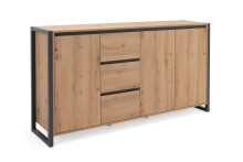 Wohnzimmer-Set >Arvada< (3 teilig) in Artisan Eiche / Anthrazit aus MDF