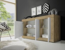 Sideboard >Belinda< in Eiche Cadiz / Weiss -...