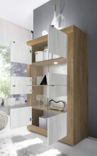 Vitrine >Belinda< in Mercure Holzstruktur / Weiss -...