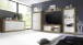 Vitrine >Belinda< in Mercure Holzstruktur / Weiss - 102x162x43cm (BxHxT)