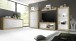Vitrine >Belinda< in Eiche Cadiz / Weiss - 102x162x43cm (BxHxT)