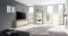 Vitrine >Belinda< in Eiche Cadiz / Weiss - 102x162x43cm (BxHxT)