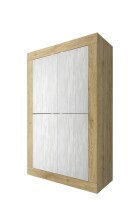 Highboard >Belinda< in Eiche Cadiz / Weiss - 102x162x43cm (BxHxT)