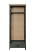 Garderobenschrank >Stanton< in Tannengrün / Eiche - 77x198x39cm (BxHxT)