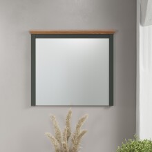 Badspiegel >Stanton< in Tannengrün / Eiche - 77x68x6cm (BxHxT)
