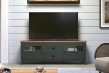TV-Schrank >Stanton< in Tannengrün / Eiche - 184x64x45cm (BxHxT)