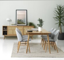 Esstisch >Blanes< in Klar Lackiert - 190x75x90 (BxHxT)