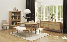 Esstisch >Blanes< in Klar Lackiert - 190x75x90 (BxHxT)