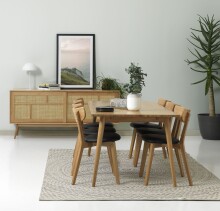 Esstisch >Blanes< in Klar Lackiert - 190x75x90 (BxHxT)