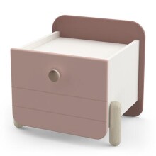 Nachttisch >Jade< in matt rosa/matt weiss aus Holzwerkstoff - 39x38x36cm (BxHxT)