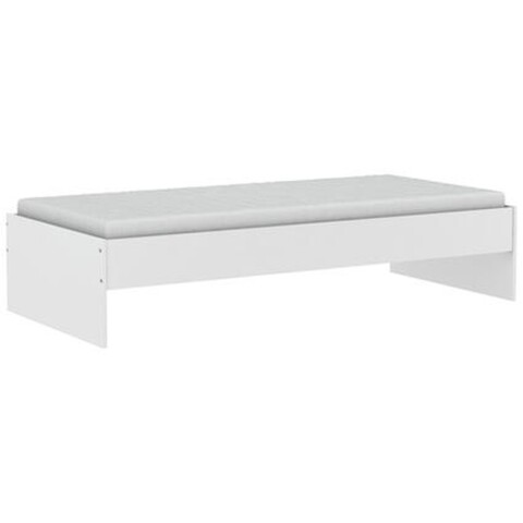 Einzelbett >Tidy< in matt weiss aus Holzwerkstoff - 94x42x203cm (BxHxT)