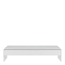Einzelbett >Tidy< in matt weiss aus Holzwerkstoff -...