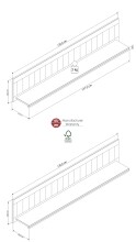Wandboard >MIAMI< in Weiß/Grau aus Holz - 179x28x25,5cm (BxHxT)