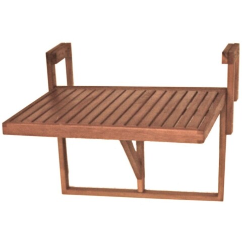Balkonhängetisch >Berkeley< in braun aus Holz - 60x44x65cm (BxHxT)