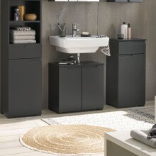 Waschbeckenunterschrank >Spice< in Schwarz matt -...