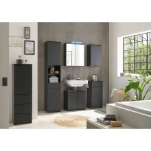 Waschbeckenunterschrank >Spice< in Schwarz matt - 60x57x32 (BxHxT)
